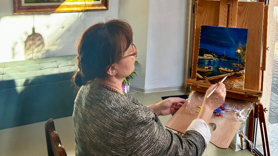 Романтика в Капана: Рисуване и бутилка вино за двама Рисуване / Рисуване и вино